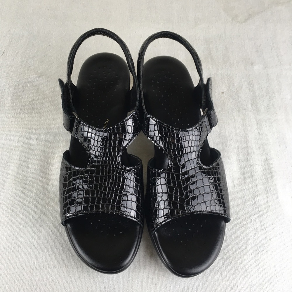 SAS WOMENS 9 Slim suntimer Sandals Black EUC - Picture 3 of 8